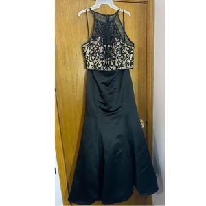 2 piece black prom dress